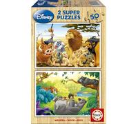 Educa - Set de 2 Puzzles Infantiles de Madera con 50 Piezas Cada uno | Animal Friends Disney Puzzles, 2x50 Piezas. A Partir de 5 6 7 años (13144)