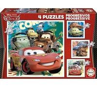 Educa - Set de 4 Puzzles Infantiles progresivos de 12 a 25 Piezas | Cars 2 | Compuesto por Grandes Piezas Perfectamente acabadas. A Partir de 3 4 5 años (14942)