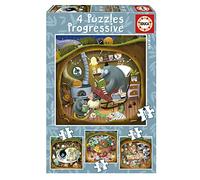 Educa - Set de 4 Puzzles Infantiles progresivos de 12 a 25 Piezas | Cuentos del Bosque by Kasandra. Medidas: 16 x 16 cm. Recomendados a Partir de 3 años (19685)