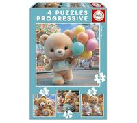 Educa - Set de 4 Puzzles Infantiles progresivos de 12 a 25 Piezas | Ositos | Medidas: 16 x 16 cm | Recomendados a Partir de 3 4 5 años (20500)