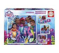 Educa - Set de 4 Puzzles Infantiles progresivos de 12 a 25 Piezas | Progresivos Ariel. Medidas: 16 x 16 cm. Recomendados a Partir de 3 años (20342)