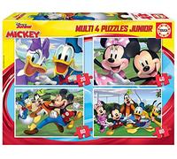 Educa - Set de 4 Puzzles Infantiles progresivos de 20 a 80 Piezas. Mickey & Friends Multi 4 Junior. Compuesto por Grandes Piezas Perfectamente acabadas. A Partir de 5 6 7 8 años (18627)