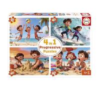 Educa - Set de 4 Puzzles Infantiles progresivos de 20 a 80 Piezas | Playa | Medidas: 28 x 20 cm | Recomendados a Partir de 4 5 6 años (20503)