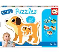 Educa - Set de 5 Puzzles Infantiles Progresivos de 2 a 4 Piezas. Baby Puzzles Animales Domésticos. A Partir de 1 año (17573)