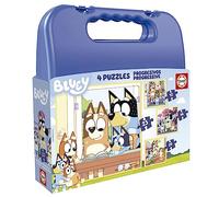 Educa - Set de Cuatro Puzzles progresivos de 12 a 25 Piezas con los Personajes de Bluey | Presentados en una magnífica Maleta para Poder guardarlos. Recomendados a Partir de 3 años (19830)