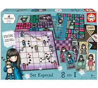 Educa - Set Especial 8 En 1 Gorjuss: Juego de la oca, Parchís, Damas Chinas, Carrera de Caballos, Tres en Raya, Escaleras y toboganes, Dominó y Juego de Personajes, A Partir de 4 años (17291)