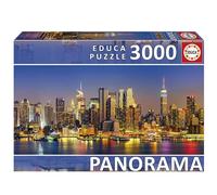 Educa - Skyline de Nueva York | Puzzle de 3000 Piezas para Adultos en Formato panorámico. Medidas: 144 x 68 cm. Incluye Servicio de Pieza perdida hasta agotar existencias. A Partir de 14 años (19948)
