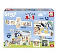 Educa - Superpack Bluey y Bingo 4 en 1 | 2 Puzzles, Dominó, Memory Identic