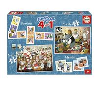Educa - Superpack Cuentos del Bosque by Kasandra | Juegos de Mesa Infantiles: Dominó, Identic con 28 Cartas y 2 Puzzles de 25 y 50 Piezas. para Jugar Solo o acompañado. A Partir de 3 años (19688)