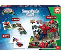 Educa - Superpack Juegos Spiderman vs Sinister 6, Contiene 2 Puzzles, 1 Juego de Memoria y 1 Domino, a Partir de 3 años (17197)