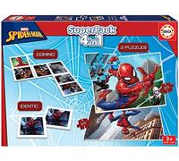 Educa - Superpack Spiderman Múltiples Posibilidades de Juego para Jugar Solo o acompañado Incluye Domino Identic y 2 Puzzles Juego de Mesa para niños a Partir de 3 años (19353)
