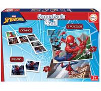 Educa - Superpack Spiderman Múltiples Posibilidades de Juego para Jugar Solo o acompañado Incluye Domino Identic y 2 Puzzles Juego de Mesa para niños a Partir de 3 años (19353)