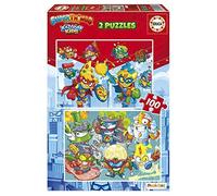 Educa - Superthings. Set de 2 Puzzles con 100 Piezas. Medida aproximada una Vez montados: 40 x 28 cm. Compuesto por Grandes Piezas Perfectamente acabadas. Recomendado a Partir de 6 años (19205)