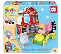 Educa - The Kiubis. Playset - Fiesta en la Granja, Apilables para bebés con 5 Personajes, Tractor + Escenario 3D, Montables, apilables y e Intercambiables, A Partir de 18 Meses (19224)