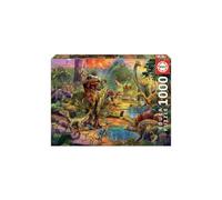 Educa - Tierra de Dinosaurios Puzzle 1000 Piezas. Puzzle de Dinosaurios para Jovenes y Adultos a Partir de 14 años. Puzzle 1000 Piezas Incluye Pegamento Fixpuzzle (17655)