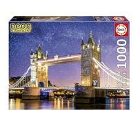 Educa - Tower Bridge, Londres ´Neon´ | Espectacular Puzzle de 1000 Piezas para Adultos Que Brilla en la Oscuridad. Incluye Cola Fix Puzzle. A Partir de 14 años (19930)