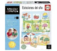 Educa - Las Estaciones | Aprender es Divertido. Juego Educativo para Aprender a identificar Elementos de Cada estación del año. 24 encajables a Partir de 3 años (19289)