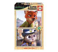 Educa - Zootrópolis- Zootopia Puzzle de Madera, Color, 2 x 25 Piezas Borrás 16803