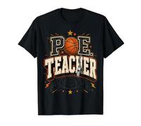 educación física Profesor Entrenador de Baloncesto Educación Camiseta gráfica económica, Hombre, Negro, L