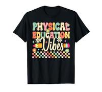 Educación Física Vibes Retro Escuela Diseño Camiseta
