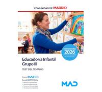 Educador/a Infantil Grupo III de la Comunidad de Madrid. Test del temario