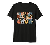 Educador Ayudando a Pequeñas Mentes a Crecer, Escuela de Maestros de Preescolar Camiseta Premium