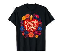 Educando con Corazón Profesor Bilingüe Orgullo Cultural Camiseta