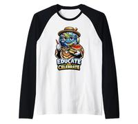 Educar y Celebrar el diseño de Humor del Aula del Profesor Camiseta Manga Raglan