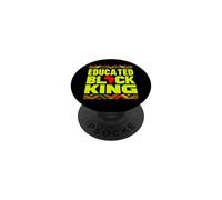Educated Black King African Pride Empowerment Graphic PopSockets PopGrip Adhesivo