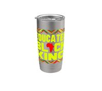 Educated Black King African Pride Empowerment Graphic Vaso térmico de acero inoxidable de doble pared