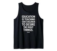 Education is Teaching Platón con Texto en alemán de un filósofo Camiseta sin Mangas
