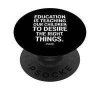 Education is Teaching Platón con Texto en alemán de un filósofo PopSockets PopGrip Adhesivo