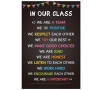 Educational Classroom Rules Posters, Colorful Motivational Decor for Preschool Kindergarten Elementary School Teacher Resources(Framed,16x24inch(40x60cm))