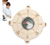 Educational Compass - Compass Making Kits | Wooden Kids Travel Compass - Wooden Kids Travel Compass, 8 x 8 x 0,1 cm Multifunctional Experimental Teaching Equipment for School - Wood