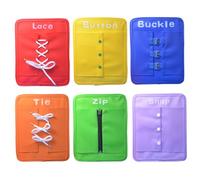 Educational Dressing Board Set - 6PCS Montesori Fabric Toys for Children | Fine Motor Skills Activity, Basic Life Skills Practice, Interactive Toddlerz Learning Game, Preschool Educational Toy, Home