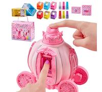 Educational Girls Nail Kit, Pretend Play Cosmetics Toy, 12 piezas Kids Nail Kit with Colors, Portable Girls Fingernail with Brush and Accessories, Kids Set for Creative Fun Birthday Holiday Playroom