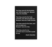 Educational Holocaust Poster, “First They Came” Quote on Courage and Conscience, Wall Art for School, Study(Unframed,08x12inch(20x30cm))