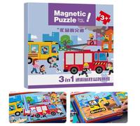 Educational Magnetic Games - 7.09 Inches Authentic Puzzle Toy for Early Development, Travel Play with Road Trip Function, Learning Fun Activity for Kids, Toddler, Preschoolers