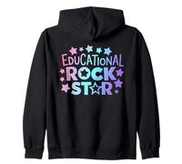 EDUCATIONAL ROCKSTAR Frase Inspiradora Maestro Educación Sudadera con Capucha