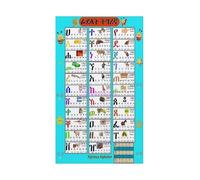 Educational Tigrinya Poster - Complete Alphabet Ge'ez Script Chart with English Pronunciation, Learning Tool for Language Students & Teachers (Framed,12x18inch(30x45cm))