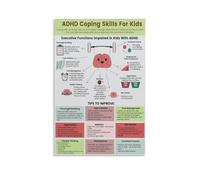 Educational Wall Art Executive Functioning Coping Skills Poster for Bedroom Living Room Decoration(Unframed,12x18inch(30x45cm))