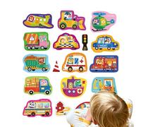 Educativo para, rompecabezas magnéticos portátiles - Puzzle sobre el tema de la circulación con 17 piezas para el jardín de infantes - para 3 a 6 años Juego de viaje de coche avión aprendizaje