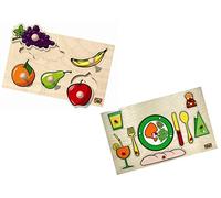 edufun - 10015/10105 - Rompecabezas de Madera - Frutas/Cubiertos