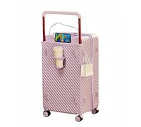 EDUFUNBO Maleta de equipaje de mano con asa ancha con ruedas giratorias de 360 grados, puerto USB y tipo C, portavasos y cerradura TSA, equipaje rígido, maleta de viaje rígida para hombres y mujeres