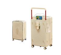 EDUFUNBO Maleta de equipaje de mano con asa ancha con ruedas giratorias de 360 grados, puerto USB y tipo C, portavasos y cerradura TSA, equipaje rígido, maleta de viaje rígida para hombres y mujeres