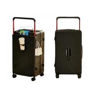 EDUFUNBO Maleta de equipaje de mano con asa ancha con ruedas giratorias de 360 grados, puerto USB y tipo C, portavasos y cerradura TSA, equipaje rígido, maleta de viaje rígida para hombres y mujeres