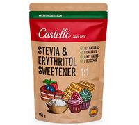 Edulcorante Stevia + Eritritol 1:1 | 1g = 1g de azúcar | Sustituto del Azúcar 100% Natural - 0 Calorías - 0 Índice Glucémico - Keto y Paleo - 0 Carbohidratos - No OGM - Castello since 1907-850 g