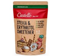 Edulcorante Stevia + Eritritol 1:2 | 1g = 2g de azúcar | Sustituto del Azúcar 100% Natural - 0 Calorías - 0 Índice Glucémico - Keto y Paleo - 0 Carbohidratos - No OGM - Castello since 1907-850 g