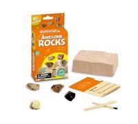 EDUMAN Mini Blind Box Kit de Excavación para Niños, descubre 4 Piedras aleatorias de 16 Tipos (Piedra pómez, obsidiana, basalto y más), Juguete Stem de Geología con Herramientas, Regalo Desde 6 años