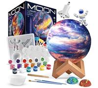 EDUMAN Pinta tu propio kit de lámpara de luna, lámpara de lava con soporte de plástico, luz nocturna de juguetes espaciales, regalos para adolescentes, niñas, niños